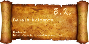 Babala Krizanta névjegykártya